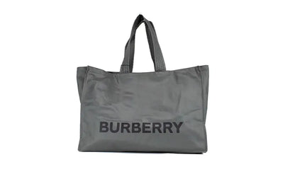 Burberry Trench Charcoal Grey Extra Large Nylon Branded Tote