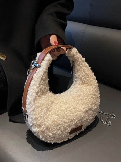 Fashion Faux Wool Fur Bags for Women Shoulder Bag Tote Crossbody Female Handbag