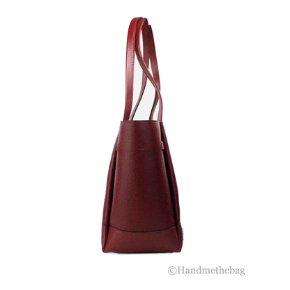 Michael Kors Reed Large Dark Cherry Leather Belted Tote