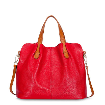 First Layer Cowhide Large Bag Women's New Mother Bag Leather Tote Bags Shoulder Messenger Handbag