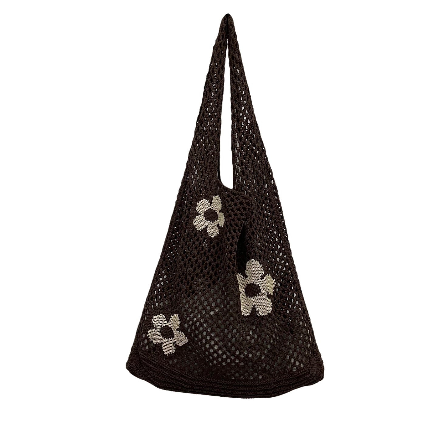 New Japanese And Korean Tote Bag Flower Bag Knitted Bag Mesh Hollow Shoulder Bag Women