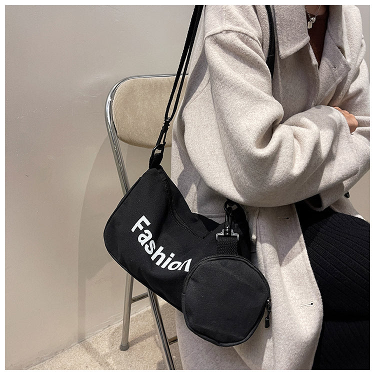 Literary And Fresh Canvas Tote Bag Niche Fashion Student Casual Korean Version Shoulder Bag New Messenger Bag