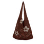New Japanese And Korean Tote Bag Flower Bag Knitted Bag Mesh Hollow Shoulder Bag Women