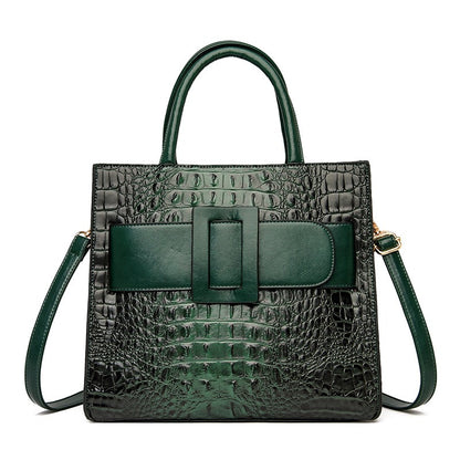PU Women's Bag Crocodile Vintage Handbag 2023 New High end Women's Bag Single Shoulder Crossbody Tote Bag