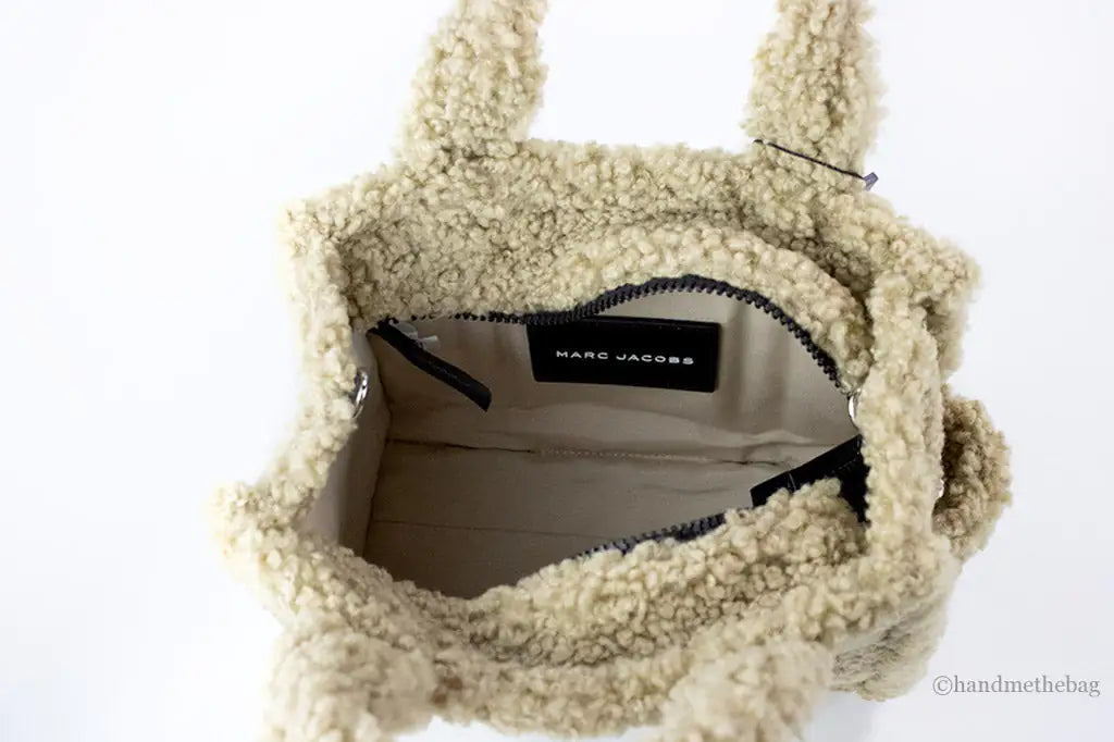 Marc Jacobs The Teddy Mini Beige Sherpa Tote Bag
