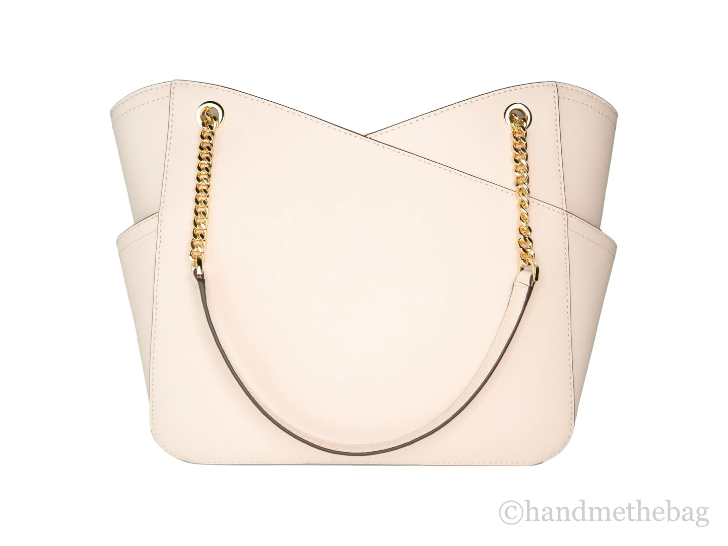Michael Kors Jet Set Large Powder Blush X Cross Chain Shoulder Tote Handbag
