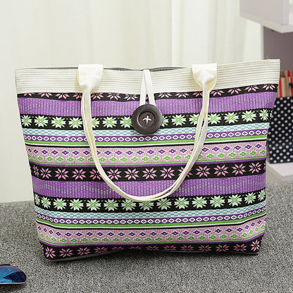 Women Handbag National Wind Printed Canvas Tote Casual Beach Bags Women Shopping Bag Handbags Bolsos Mujer