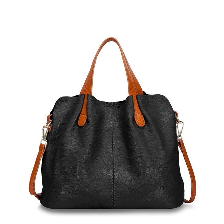 First Layer Cowhide Large Bag Women's New Mother Bag Leather Tote Bags Shoulder Messenger Handbag