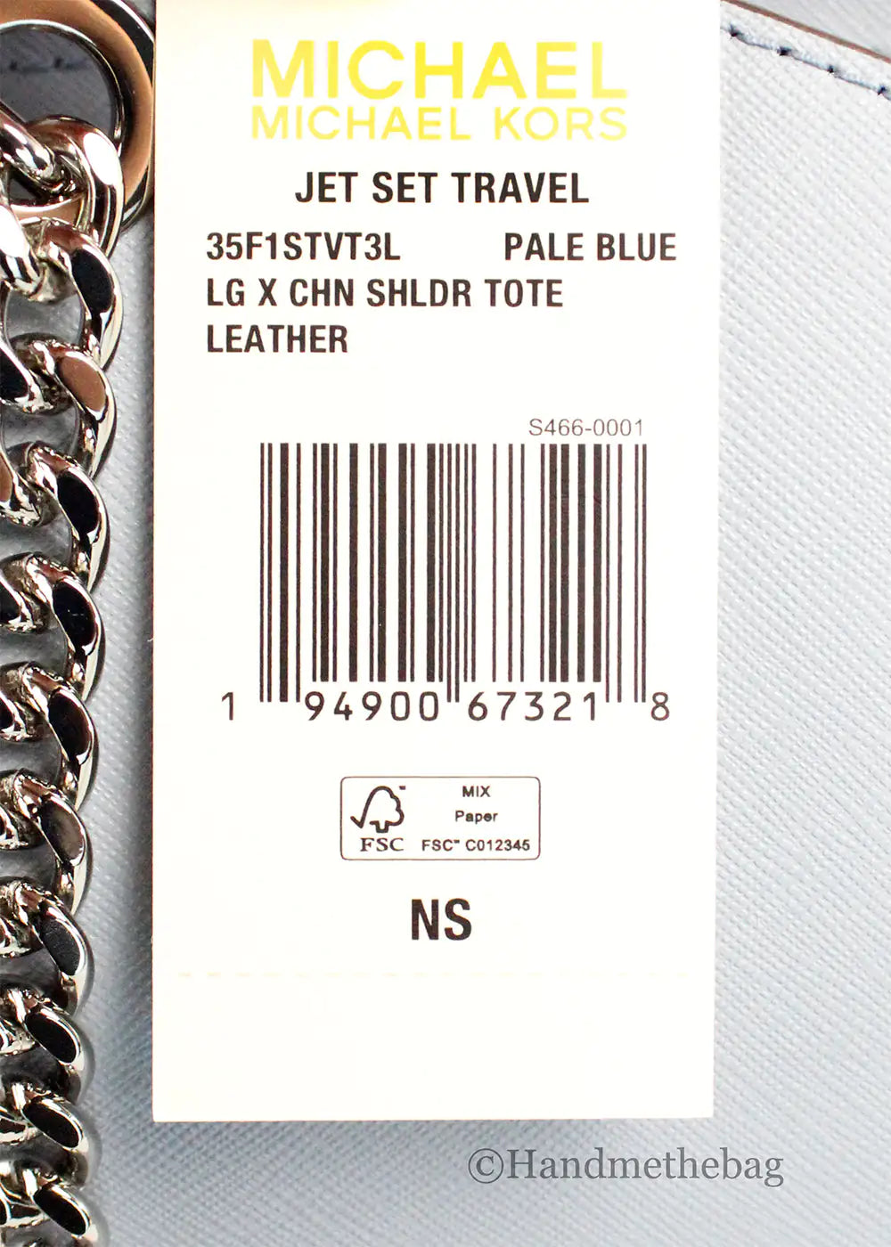 Michael Kors Jet Set Large Pale Blue X Cross Tote