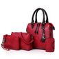 ValenKuci  Leather Shoulder Messenger Bag Tote Bag Bolsa 4pcs/Set Women Composite Bag High Quality Ladies Handbag Female set bag