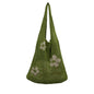 New Japanese And Korean Tote Bag Flower Bag Knitted Bag Mesh Hollow Shoulder Bag Women