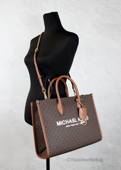 Michael Kors Mirella Medium Brown PVC North South Tote