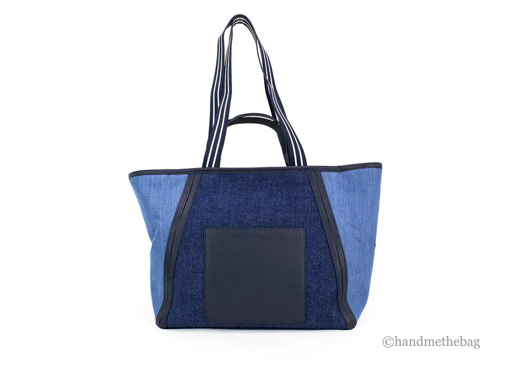 Kate Spade Rosie Large Blue Colorblock Denim Slouchy Tote