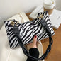 Retro Scrub PU Shoulder Messenger Bag Women Animal Pattern Woven Strap Tote