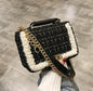 Fashion New Female Square Tote bag Quality Woolen Pearl Women's Designer Handbag Ladies Chain Shoulder Crossbody Bag Travel