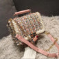 Fashion New Female Square Tote bag Quality Woolen Pearl Women's Designer Handbag Ladies Chain Shoulder Crossbody Bag Travel