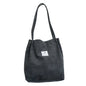 High Capacity Women Corduroy Tote Ladies Casual Shoulder Bag Foldable Reusable Shopping Beach Bag