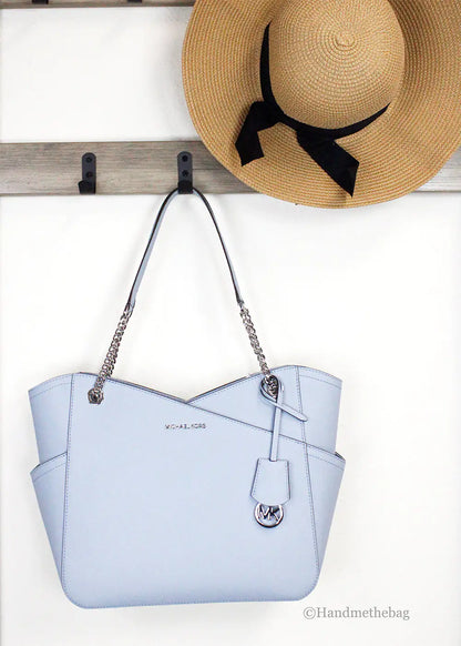 Michael Kors Jet Set Large Pale Blue X Cross Tote