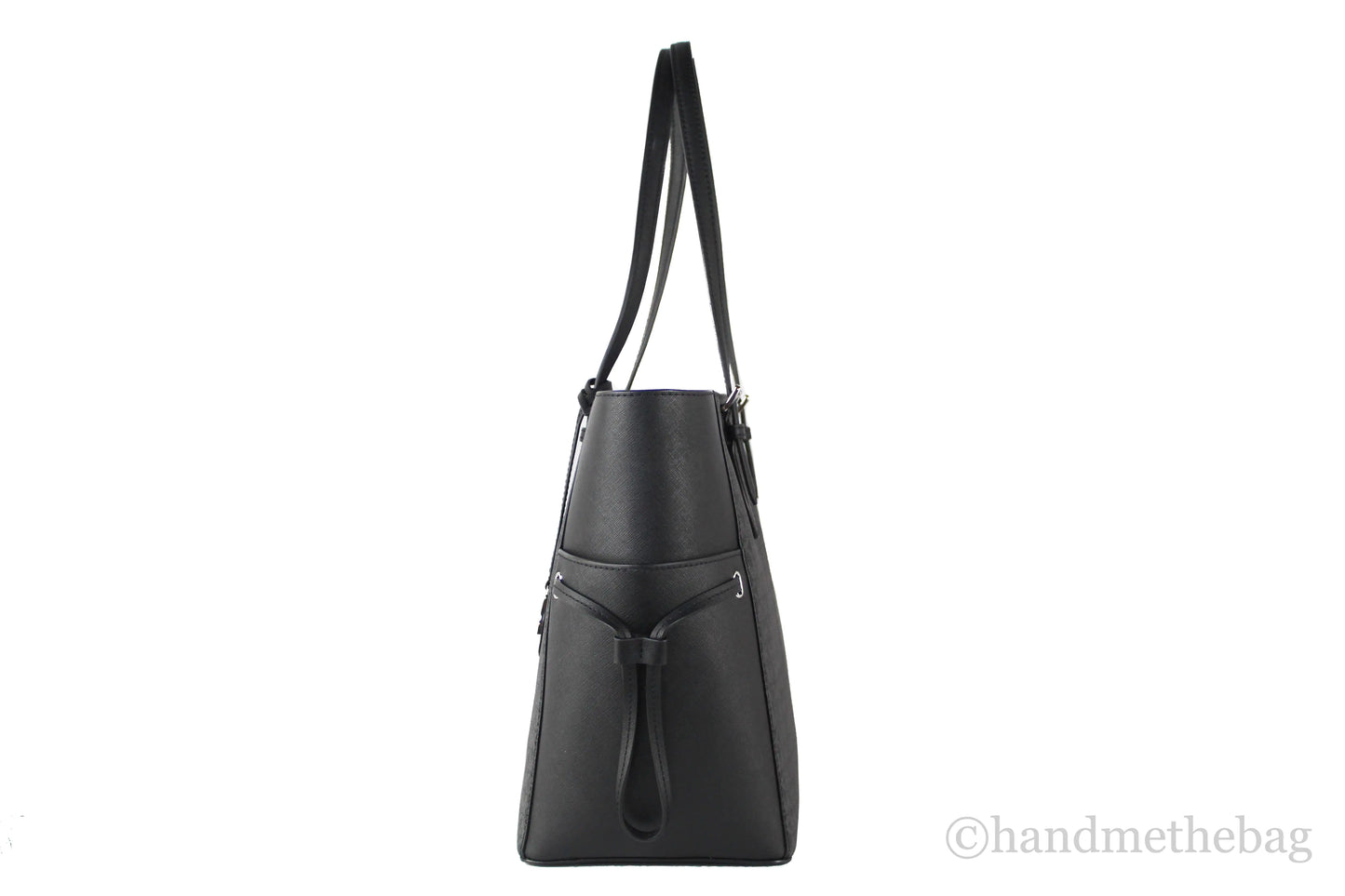 Michael Kors Gilly Large Black Signature PVC Travel Drawstring Tote Bag Handbag
