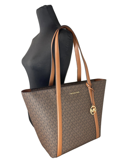 Michael Kors Large Pratt Brown Shoulder Zip Tote Bag