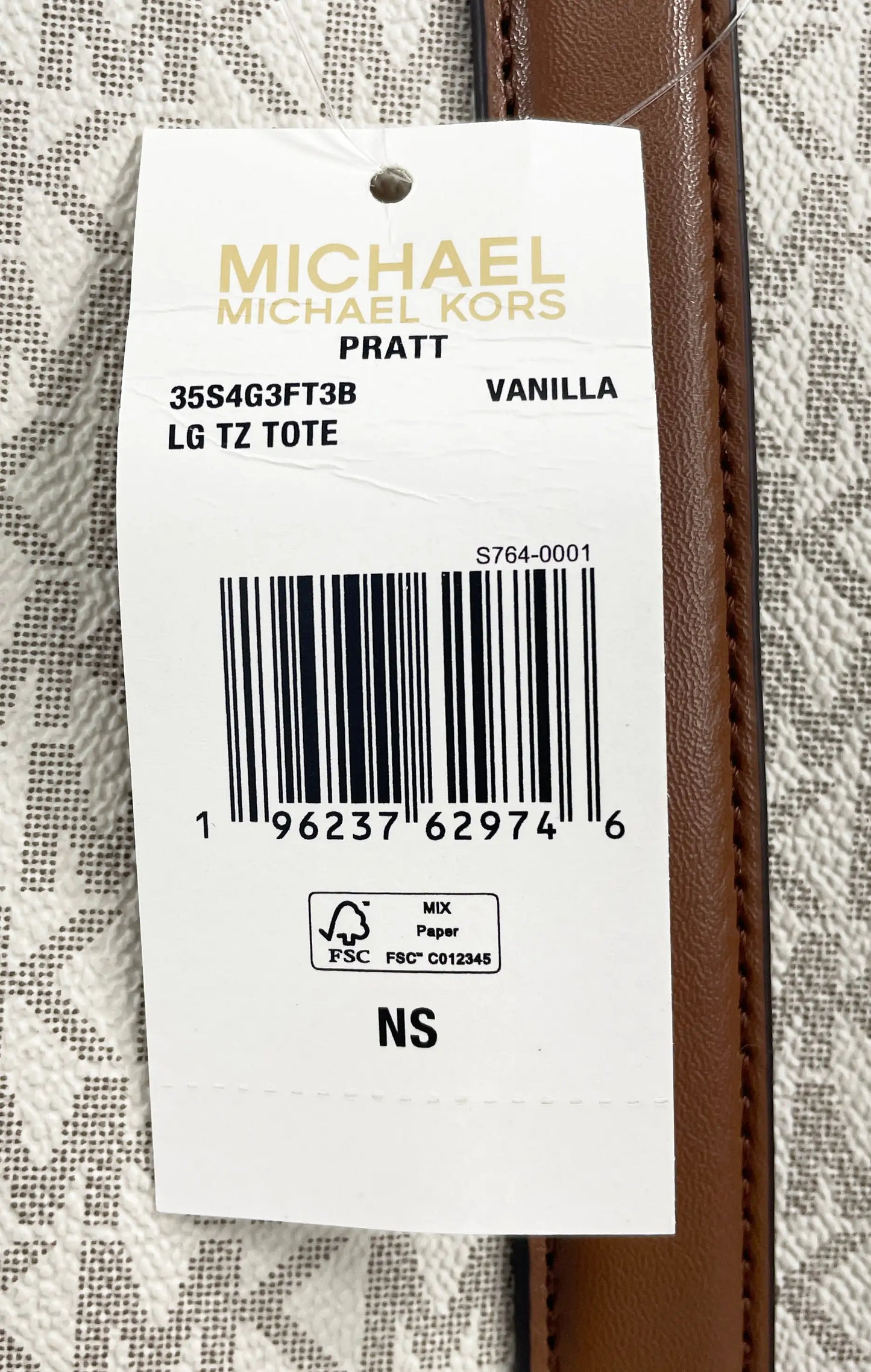 Michael Kors Large Pratt Vanilla Shoulder Zip Tote Bag