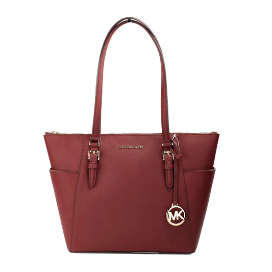 Michael Kors Charlotte Dark Cherry Large Top Zip Tote