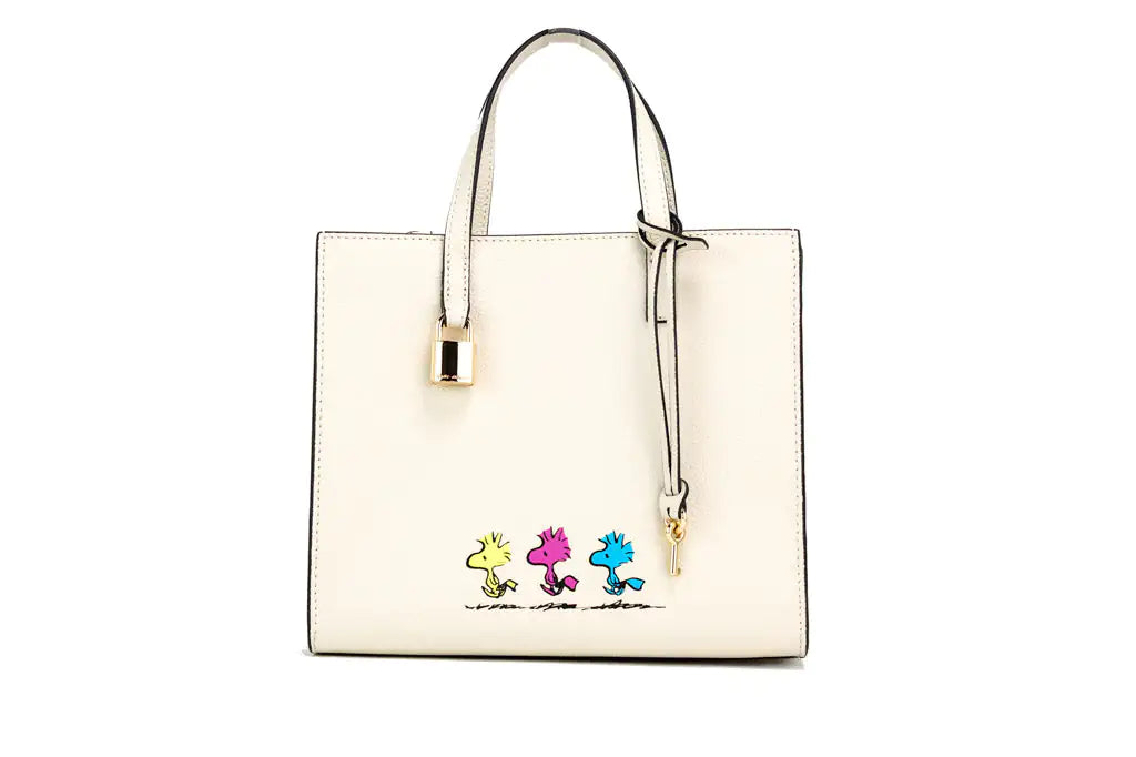 Marc Jacobs X Peanuts Small Ivory Leather Woodstock Tote