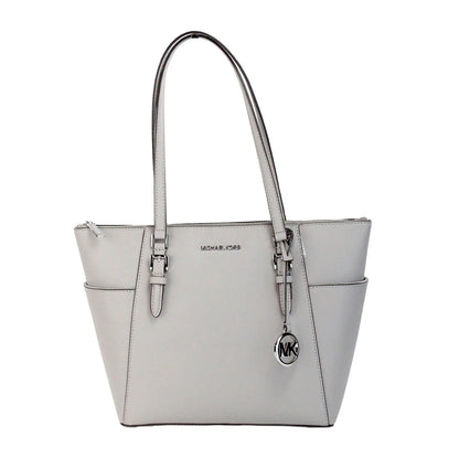 Michael Kors Charlotte Pearl Grey Large Top Zip Tote