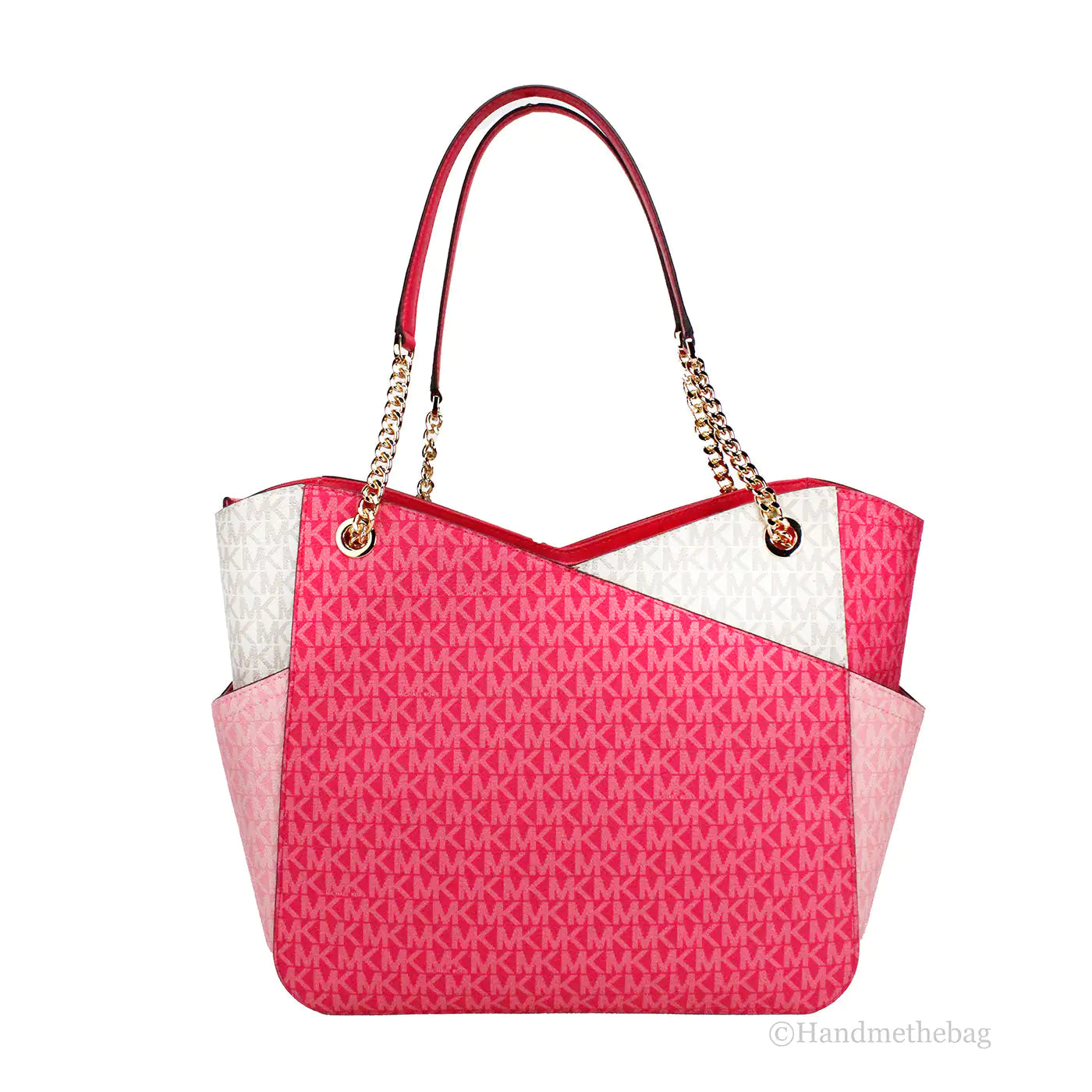 Michael Kors Electric Pink X Cross Chain Shoulder Tote