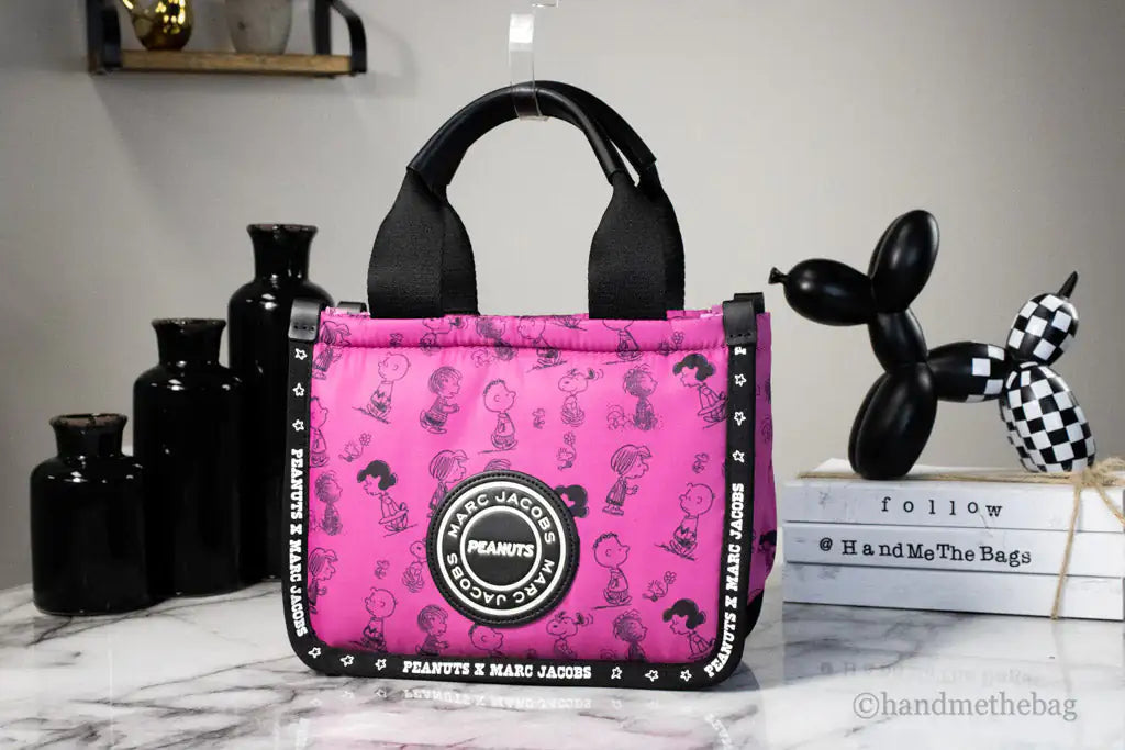 Marc Jacobs X Peanuts Mini Fuchsia Puffy Nylon Tote