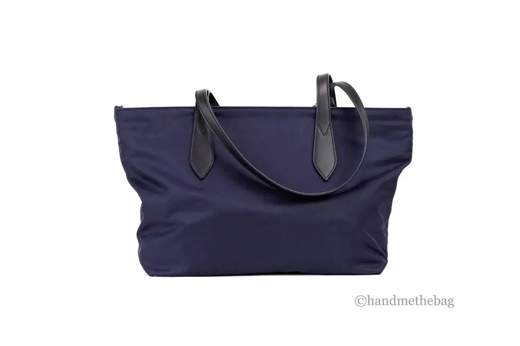 Burberry Small Navy Blue Branded Econyl Nylon Tote Bag