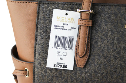 Michael Kors Gilly Large Brown Travel Drawstring Tote