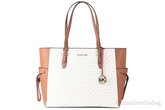 Michael Kors Gilly Large Vanilla PVC Travel Drawstring Tote