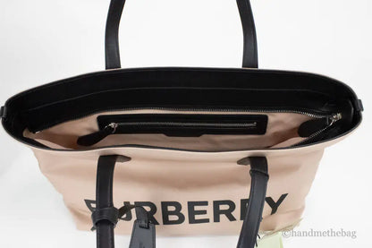 Burberry Small Rose Beige Branded Econyl Nylon Tote Bag