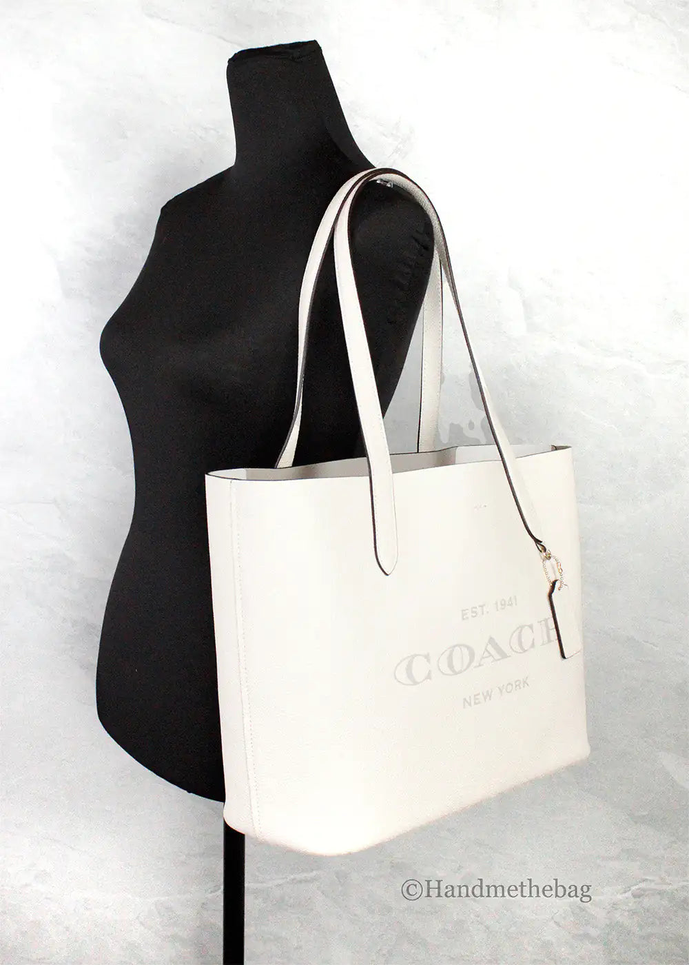 Coach Cameron Large Chalk Leather Shoulder Tote