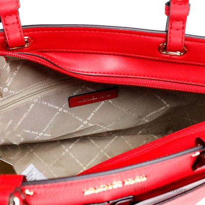 Michael Kors Jet Set Red Vegan Double Pocket Tote