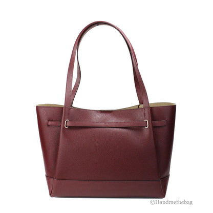 Michael Kors Reed Large Dark Cherry Leather Belted Tote