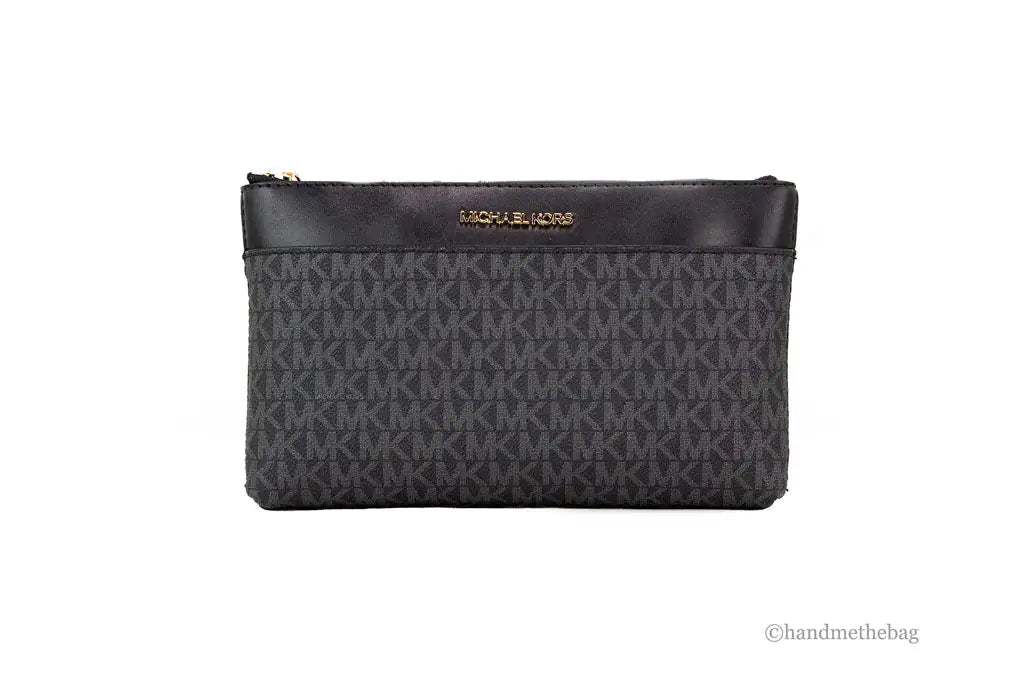 Michael Kors Maisie Large Black Pebbled Leather 3-in-1 Multifunctional Crossbody Clutch Tote Bag