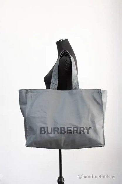 Burberry Trench Charcoal Grey Extra Large Nylon Branded Tote