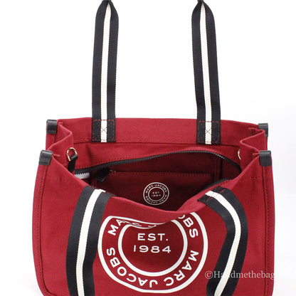 Marc Jacobs Signet Medium Red Canvas Convertible Tote
