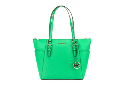 Michael Kors Charlotte Palmetto Green Large Top Zip Tote