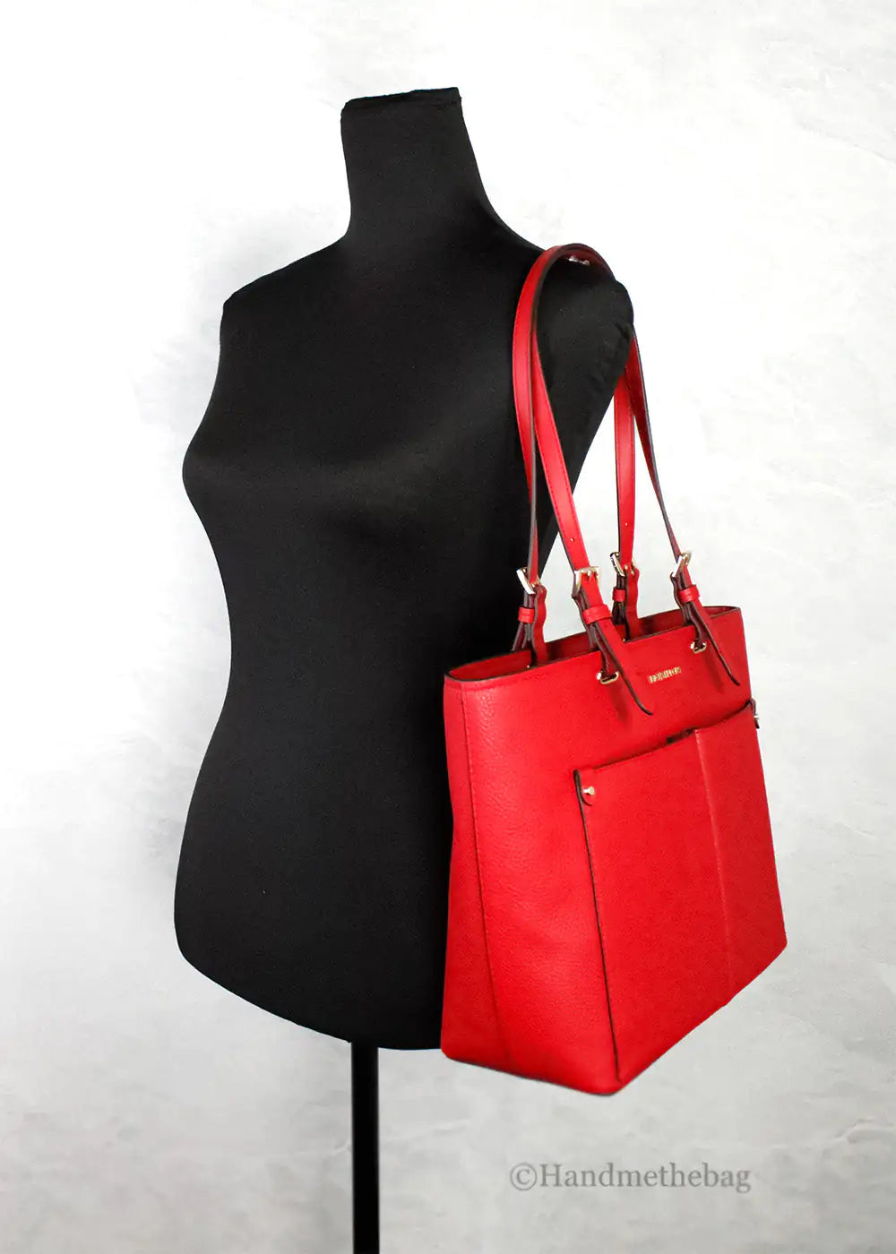 Michael Kors Jet Set Red Vegan Double Pocket Tote