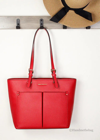 Michael Kors Jet Set Red Vegan Double Pocket Tote