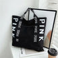 Colorblock Pink Letter Graphic Tote Bag