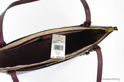 Michael Kors Voyager Large Merlot Leather East West Tote