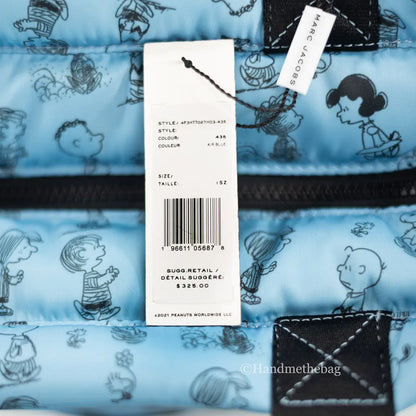 Marc Jacobs X Peanuts Blue Medium Nylon Tote Bag