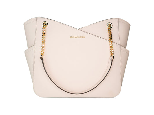 Michael Kors Jet Set Large Powder Blush X Cross Chain Shoulder Tote Handbag