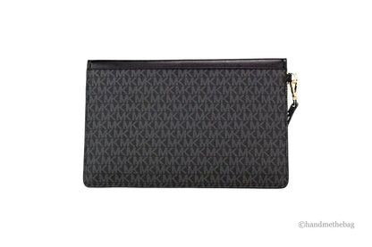 Michael Kors Maisie Large Black Pebbled Leather 3-in-1 Multifunctional Crossbody Clutch Tote Bag