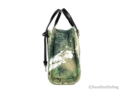 Marc Jacobs Mini Green Multi Splatter Paint Nylon Tote