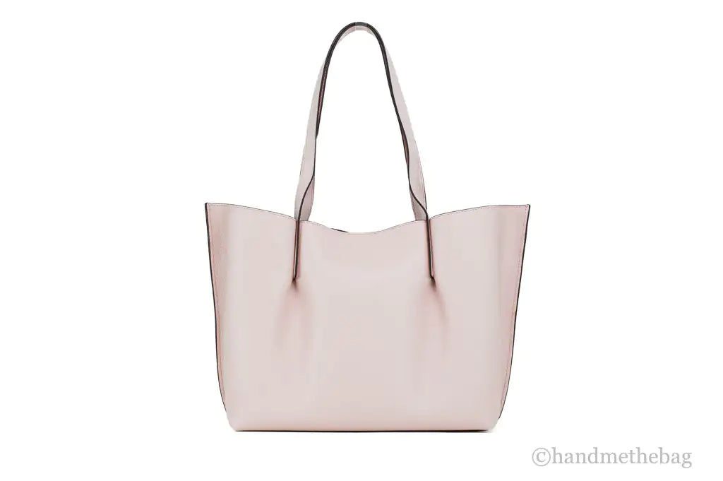 Michael Kors Emilia Large East West Powder Blush Pebbled Leather Bucket Tote Handbag